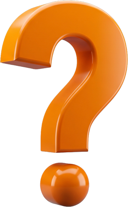 Illustration of an orange 3D question mark